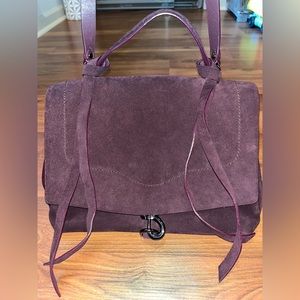 Rebecca Minkoff Stella Purple Suede Satchel with Flap